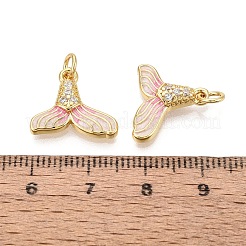 Brass Micro Pave Clear Cubic Zirconia Pendants&nbsp;KK-Q077-03G-05
