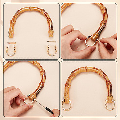 Arch Plastic Imitation Bamboo Bag Handles&nbsp;FIND-WH0139-195