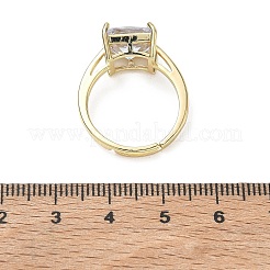 Brass & Clear Cubic Zirconia Finger Rings&nbsp;CU-CBA7E55-13G
