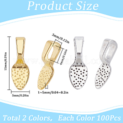 200Pcs 2 Colors Alloy Glue-on Flat Pad Bails&nbsp;FIND-SP0001-82