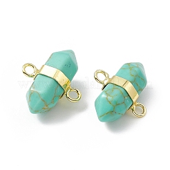 Synthetic Turquoise Double Terminal Pointed Connector Charms&nbsp;G-P491-11G-03