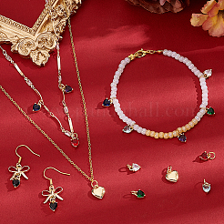16Pcs 8 Styles Brass Micro Pave Cubic Zirconia Charms&nbsp;KK-PH0014-07