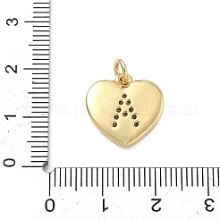 Brass Micro Pave Clear Cubic Zirconia Pendants&nbsp;KK-D229-01G