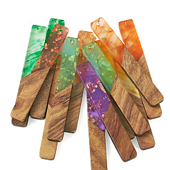 20Pcs 10 Styles Transparent Resin & Walnut Wood Big Pendants&nbsp;RESI-TA0001-59