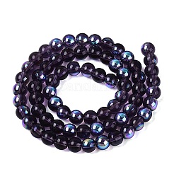 Transparent Electroplate Glass Beads Strands&nbsp;EGLA-Q132-6MM-01A-10