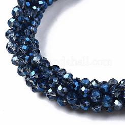 Faceted Transparent Glass Beads Stretch Bracelets&nbsp;BJEW-S144-002B-01
