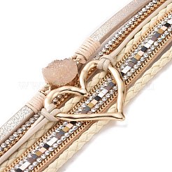 Imitation Leather Multi-Starnd Bracelets&nbsp;BOHO-PW0001-039K