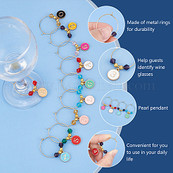 36Pcs 36 Styles Alloy Enamel Wine Glass Charms&nbsp;AJEW-BC00003