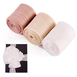 3 Rolls 3 Colors Wrinkle Polyester Ribbon&nbsp;OCOR-TA0002-98C