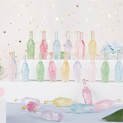 30Pcs 6 Colors Transparent Resin Bottle Cabochons&nbsp;CRES-GF0001-04