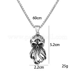Octopus Skull Alloy Pendant 667 Stainless Steel Box Chain Necklaces for Men&nbsp;FS-WGDB212-01