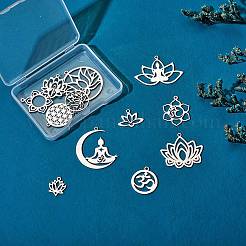 12Pcs 12 Style 201 Stainless Steel Pendants&nbsp;STAS-SZ0002-48P