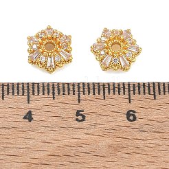 Brass Micro Pave Cubic Zirconia Bead Caps&nbsp;CU-CBA6E4E-03G