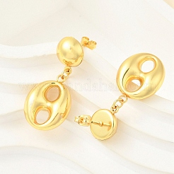 Oval 304 Stainless Steel Stud Earrings for Women&nbsp;EJEW-A125-39G