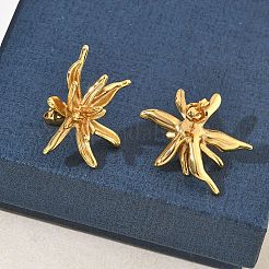 Flower 304 Stainless Steel Stud Earrings for Women&nbsp;EJEW-K333-08G