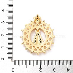 Rack Plating Brass Micro Pave Clear Cubic Zirconia Pendants&nbsp;KK-C063-18G