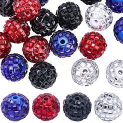 20Pcs 4 Colors Acrylic Rhinestone Beads&nbsp;OACR-SC0003-05
