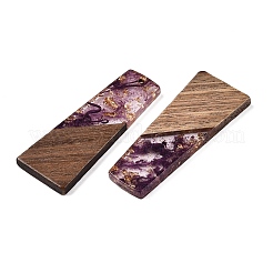 Opaque Resin & Walnut Wood Pendants&nbsp;RESI-T058-04E