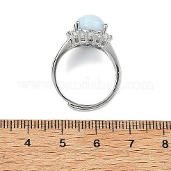 Brass Micro Pave Cubic Zirconia Cuff Open Rings&nbsp;RJEW-D351-03G-01