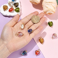 18Pcs 9 Styles Handmade Lampwork Pendants&nbsp;PALLOY-YW00179
