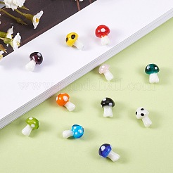 55Pcs 11 Style Mushroom Handmade Lampwork Beads&nbsp;LAMP-SZ0001-14