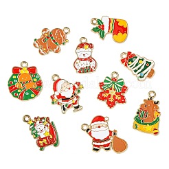40Pcs 10 Styles Christmas Alloy Enamel Pendants&nbsp;FIND-CJ0003-32