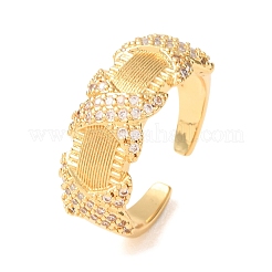 Brass Micro Pave Cubic Zirconia Cuff Open Rings&nbsp;CU-CBAB3AD-17G
