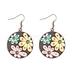 Bohemian Alloy Enamel & Wood Pendant Necklaces & Dangle Earrings Sets&nbsp;FS-WGC69E7-01