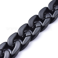 Handmade Opaque Acrylic Curb Chains&nbsp;AJEW-JB00564-02