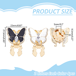8Pcs 2 Colors Alloy Rhinestone Cufflinks&nbsp;BUTT-WR0001-41