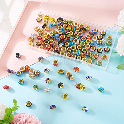 132Pcs 12 Colors Alloy Rhinestone Clay Pave Large Hole Beads&nbsp;ALRI-TA0001-28