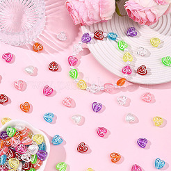 200Pcs 10 Colors Transparent Resin Beads&nbsp;RESI-SC0006-49