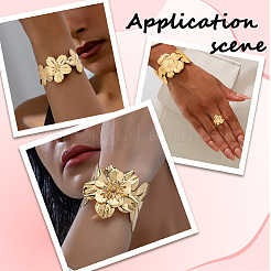 3 Styles Alloy Flower Cuff Bangles & Ring Sets for Women&nbsp;SJEW-CY0001-01