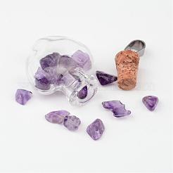 Heart Glass Bottle with Amethyst inside Pendants&nbsp;PALLOY-JF00172-04