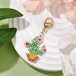 Cactus Glass Seed Beaded Pendant Decorations&nbsp;HJEW-SZ00033