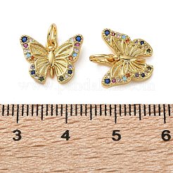 Brass Micro Pave Cubic Zirconia Pendants&nbsp;KK-D221-15G