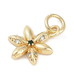 Rack Plating Brass Micro Pave Cubic Zirconia Pendants&nbsp;KK-H509-23G-04