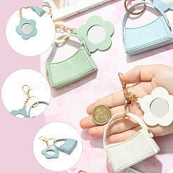 4Pcs 4 Colors PU Leather Mini Wallet Keychian&nbsp;KEYC-SC0001-70