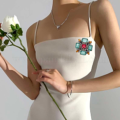 1Pc Tibetan Style Alloy Rhinestone Brooches&nbsp;JEWB-SP0001-16A