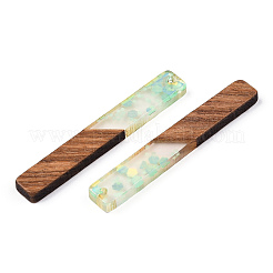 Transparent Resin & Walnut Wood Big Pendants&nbsp;WOOD-G018-12E
