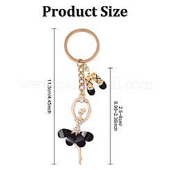 Alloy Crystal Rhinestone & Resin Ballet Dancer Girl Keychain&nbsp;KEYC-YW00228-01