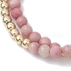 Natural  Dyed Hemimorphite Round Beadeds Double-layered Bracelets for Women&nbsp;BJEW-JB12095-01