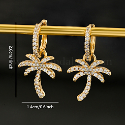 Brass Coconut Tree Hoop Earrings&nbsp;YL0119