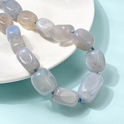 Dyed Natural Agate Cuboid Graduated Beaded Necklaces with Alloy Clasps&nbsp;NJEW-C113-01D