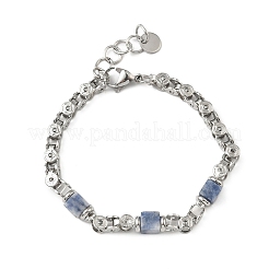 Natural Blue Spot Jasper Link Chain Bracelets for Women&nbsp;BJEW-Z148-06P-05