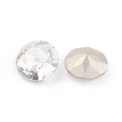 Pointed Back & Back Plated Glass Rhinestone Cabochons&nbsp;RGLA-J012-8mm-001SS