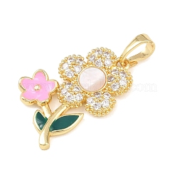 Brass Micro Pave Cubic Zirconia Pendants&nbsp;KK-H525-11G