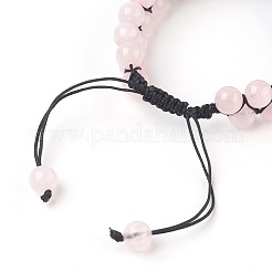 Chakra Natural Rose Quartz Braided Bead Bracelets&nbsp;BJEW-O164-A07