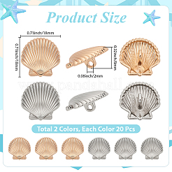 40Pcs 2 Colors 1-Hole Alloy Shank Buttons&nbsp;BUTT-CY0001-28B