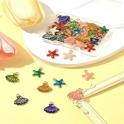40Pcs 10 Styles Alloy Enamel Pendants&nbsp;ENAM-FS0002-66